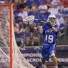 Duke freshman goalie Dan Wigrizer (Haverford School) passes off vs. Virginia in the semis (Photo by Steve Layne)