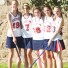 Jenkintown's Camille Ferruzzi (7) joined her senior teammates (l to r) Carolyn Smith (19), Jill Morris (18), Caroline Drury (22), Audrey Asher (23) on the field this year after recovering from leukemia