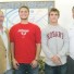 Plymouth Whitemarsh's Colin Joka (red shirt) and Gryphin Kelly (Hobart) arte joined by PW coach Jeff Chang (right) and Rebel Elite coach Harry Sankey