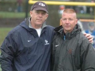 Georgetown Prep coach Kevin Giblin (left) and Haverford school coach John Nostrant are cancer survivors