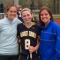 Agnes Irwin senior Campbell Crochiere (center) set a school mark for goals with 150. Left is Assistant Coach Michele Kane and to her right is Head Coach Jaime Dardine
