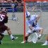 Duke goalie Dan Wigrizer (Haverford School) makes one of his nine saves during Sunday's win (Photo by Charlie Bagent)
