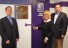 Ann MacGregor (right) cuts the ribbon officially naming the men's lacrosse locker room at The University of Scranton in honor of her late father, William MacArthur. Mr. MacArthur was the first head coach in the program's history. On hand for the presentation were Scranton Head Coach Doug Sage (left) and Director of Athletics Toby Lovecchio