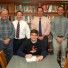 Shown with signee John McCullough From left to right: Jack McCarde, Athletic Director; Jon Kramer, Principal; Pat Welsh, Defensive Coordinator; Matt Panetta, Head Coach