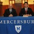 Mercersburg PG Michael Hutwelker, of Lahaska and formerly of Valley Forge Military Academy, signed his National Letter of Intent to play at VMI. he is joined by Mercersburg Academy head boys' lacrosse coach Mark Schindler.