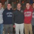 Penn Charter signees: From left: Eric Berger (Monmouth), Kevin Murphy (Monmouth), PC Coach Pat McDonough, Ray Vandegrift (St. Joseph's), Charles Giunta (St. Joseph's)