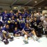 Everest Academy (Ontario, Canada) in blue shirts and Long Island Jesters pose for a group shot after Everest toppled the Jesters 14-5, in the PILC title game at the Sportsplex on Saturday night. the event was hosted by NXTsports with the Education Partner American Indoor Lacrosse Association and CEO-Wings Coach/GM Johnny Mouradian as guest clinician.