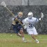 Duke's Jordan Wolf (Lower Merion) is defended by Notre Dame's XXX in Saturday's 13-5 win by the Irish. Photos for Phillylacrosse.com