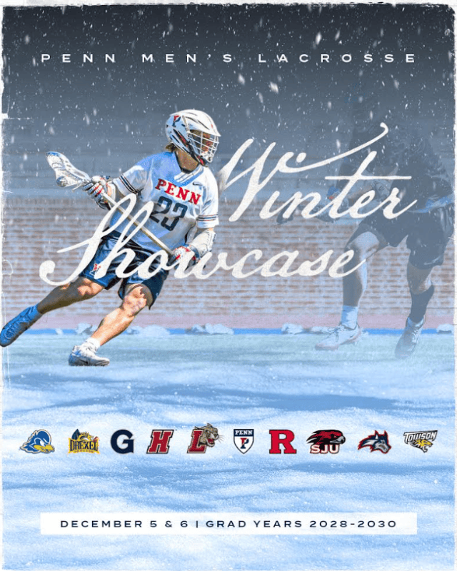 Registration open for Penn Men’s Lacrosse Winter Showcase & Youth Clinic on Dec. 5-6